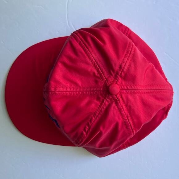 Vintage Nike Nylon Ripstop Embroidered Spellout Snapback Hat Dad Streetwear Red - Picture 10 of 16